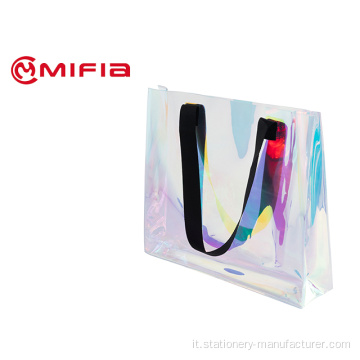 Borsa a mano in PVC trapezoidale laser